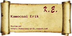 Kamocsai Erik névjegykártya